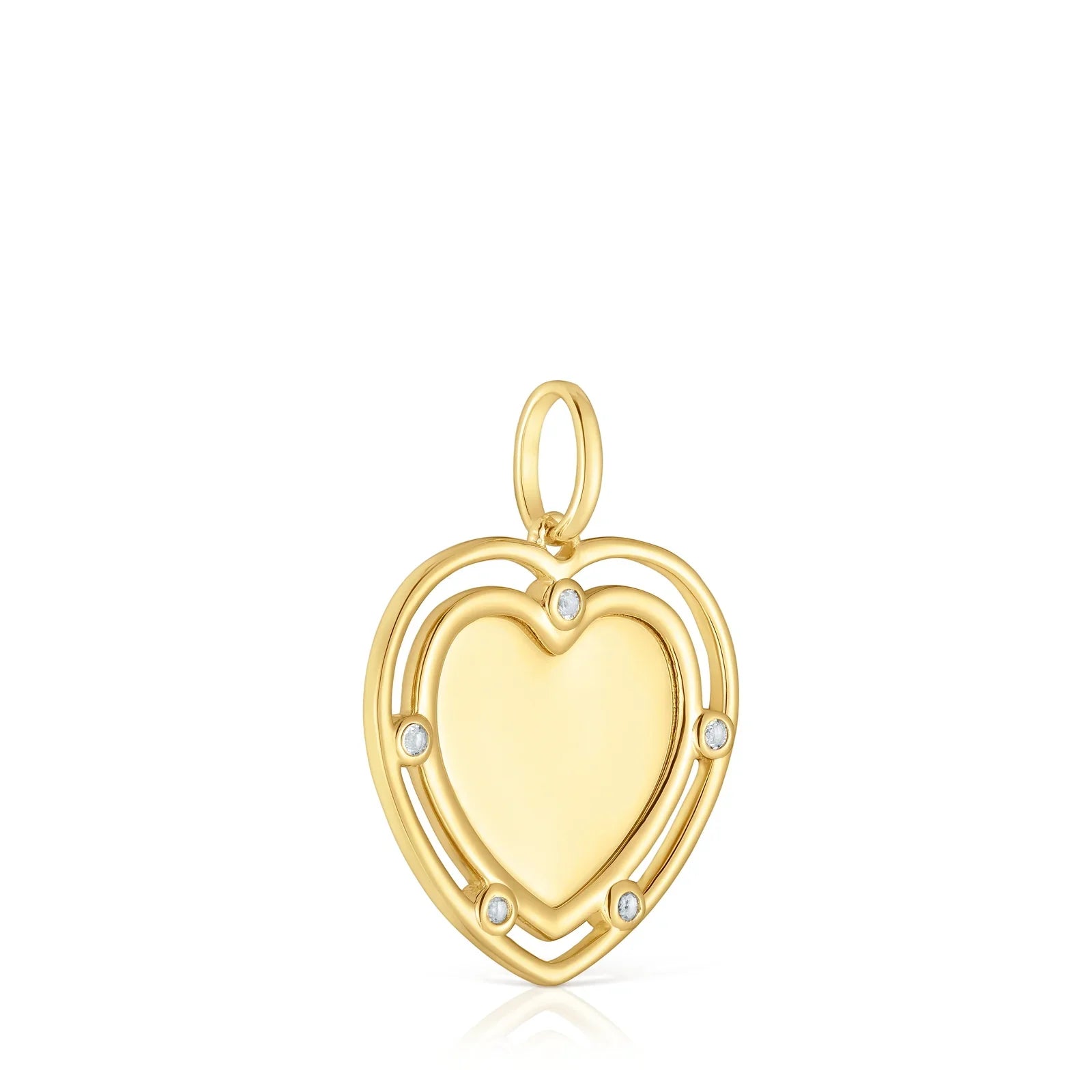 תליון לב זהב יוקרתי עם אבני חן קטנות, תכשיטים מובילים CHOZEN