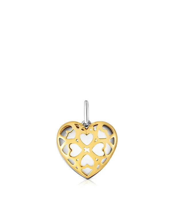 תליון לב זהב פתוח בעיצוב גיאומטרי, תכשיט אופנה יוקרתי מבית CHOZEN
