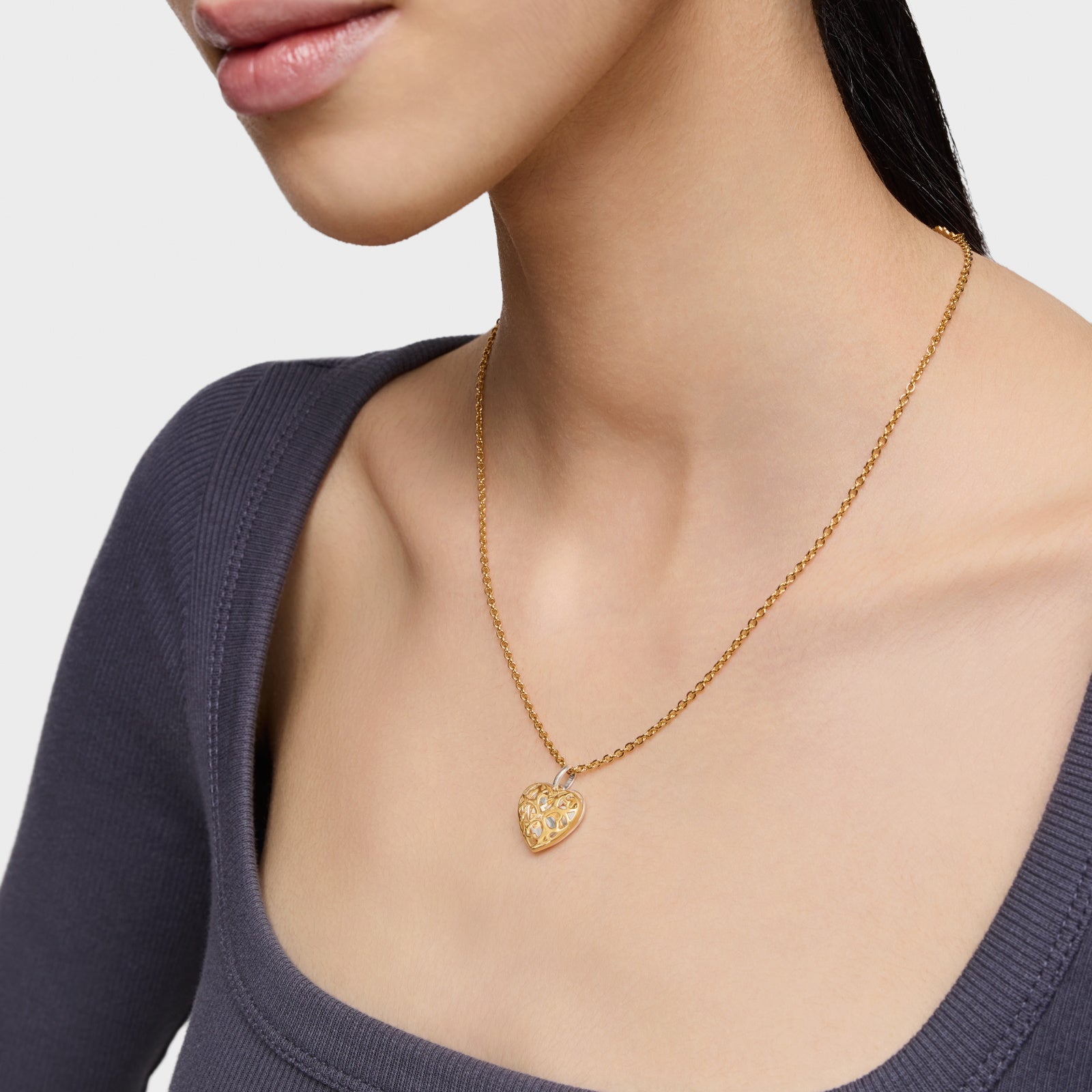 טואוס תליון לב Medallions בשני גוונים