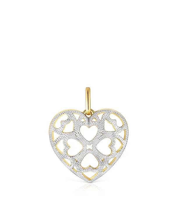 תליון לב מזהב עם דוגמת לבבות קטנים, תכשיט יוקרתי של CHOZEN מקבוצת אלפא