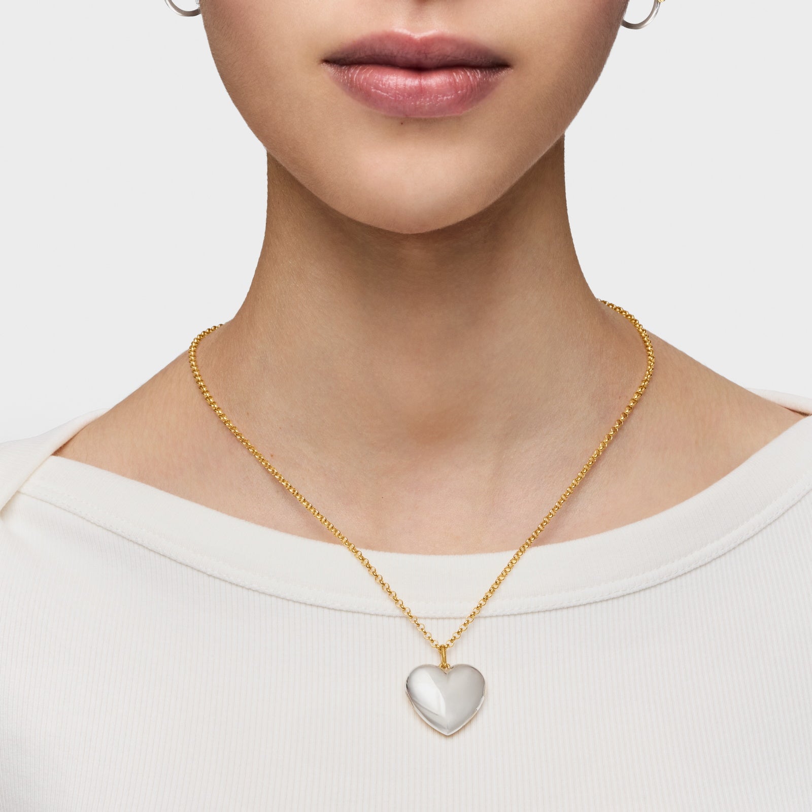 טואוס תליון לב נפתח Medallions בשני גוונים