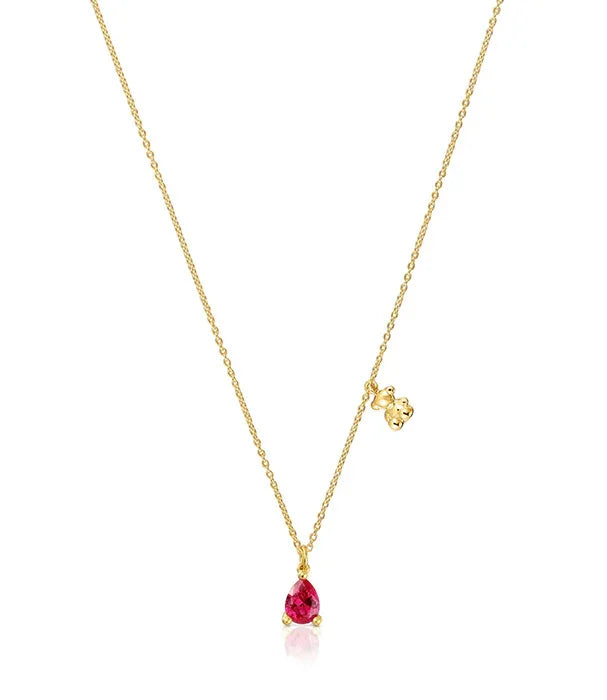 שרשרת זהב דקה עם תליון טיפה אדום, תכשיט יוקרתי CHOZEN מבית קבוצת אלפא