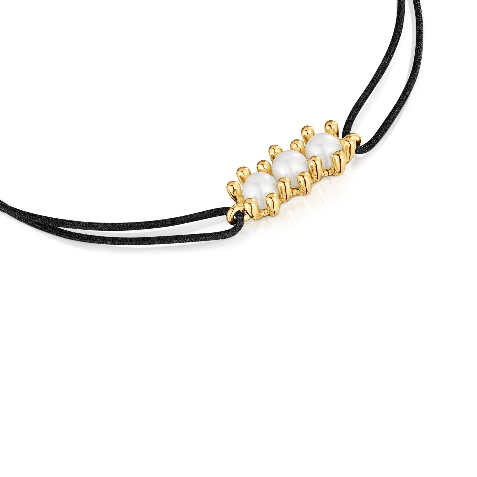 טואוס צמיד חוט Daisy בשילוב זהב 18 קראט בשיבוץ פנינים מתורבתות