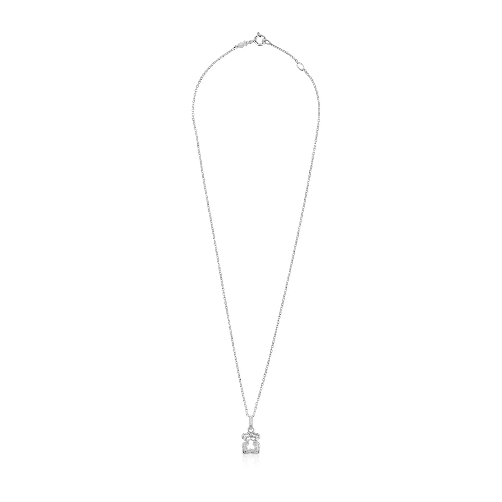 שרשרת כסף עדינה עם תליון קריסטל שקוף, עיצוב יוקרתי של CHOZEN, צילום על רקע לבן