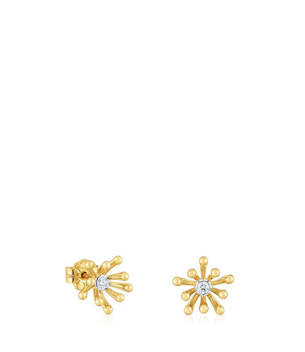 טואוס עגילי Daisy מזהב 18 קראט בשיבוץ יהלומים