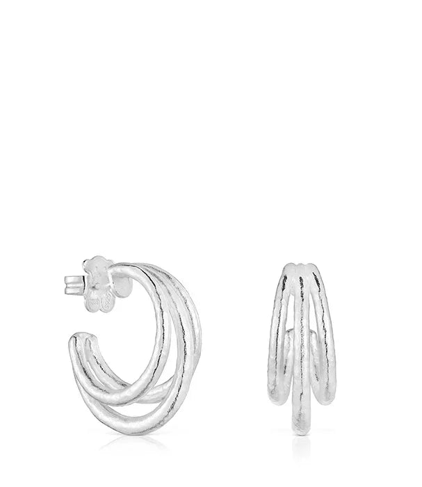 עגילי חישוק כסף מעוצבים של CHOZEN, תכשיטי אופנה איכותיים לנשים