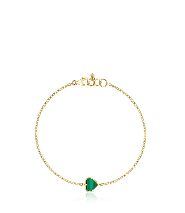 צמיד זהב עדין עם תליון ירוק, תכשיט קלאסי מבית CHOZEN מותגים מובילים