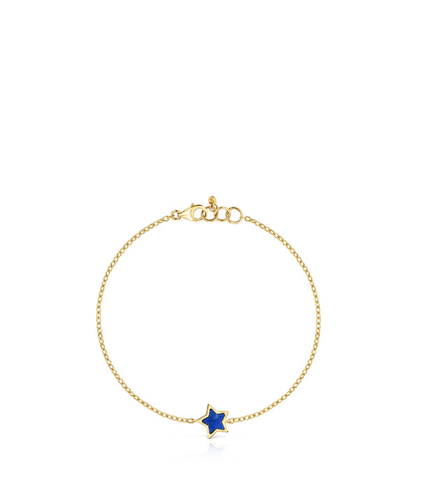 טואוס צמיד חוליות XXS מזהב 14 קראט בשילוב אבן לפיס לזולי