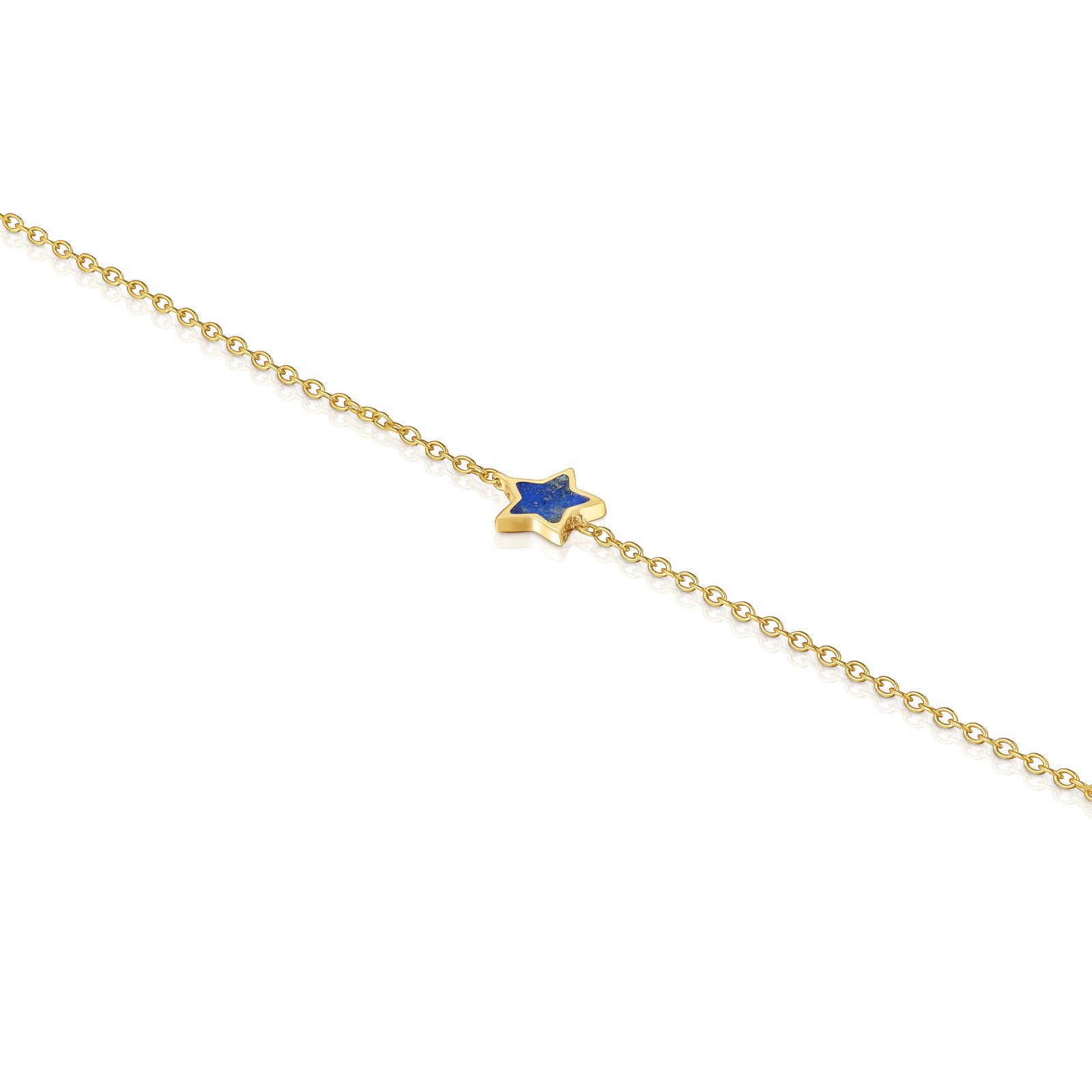 טואוס צמיד חוליות XXS מזהב 14 קראט בשילוב אבן לפיס לזולי