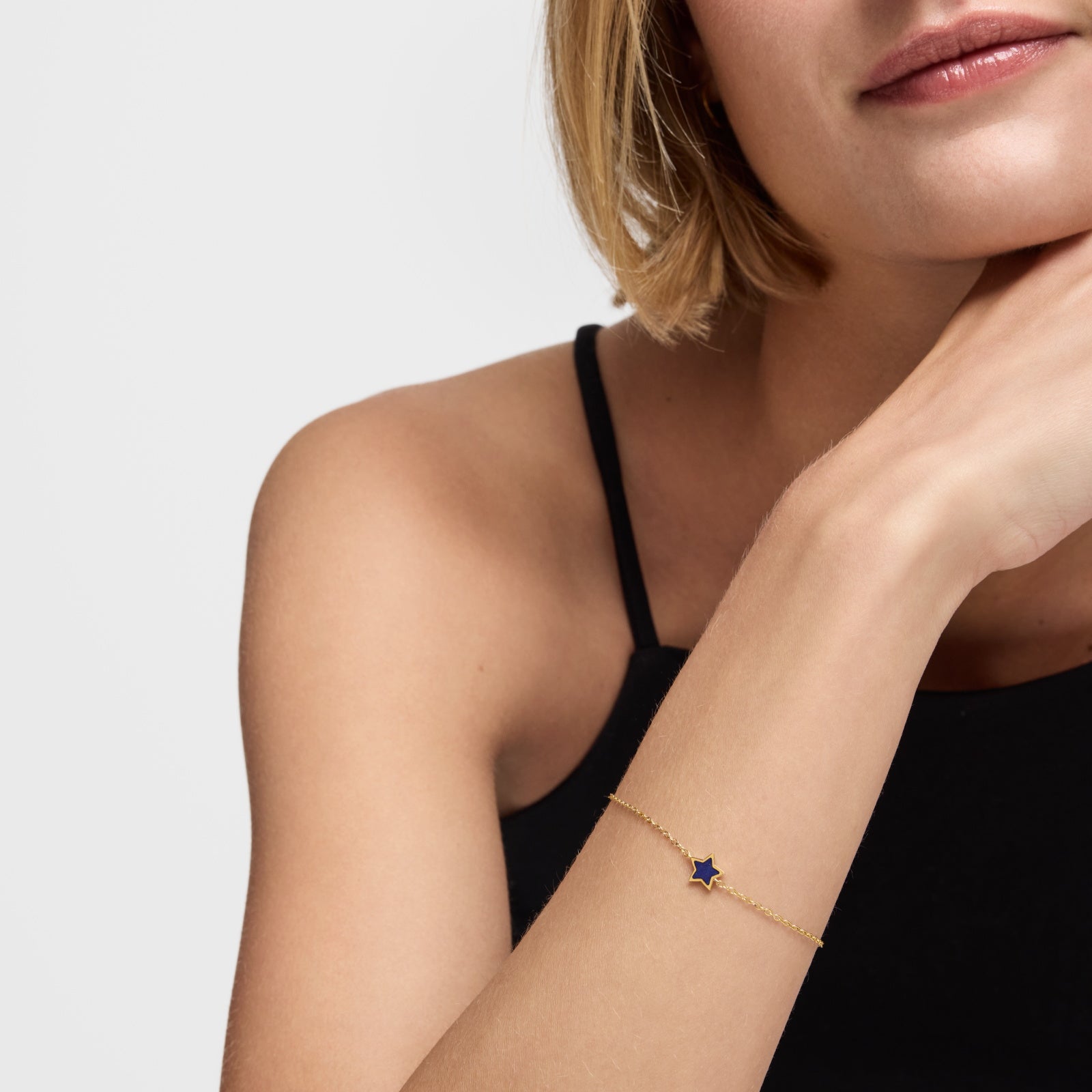 טואוס צמיד חוליות XXS מזהב 14 קראט בשילוב אבן לפיס לזולי