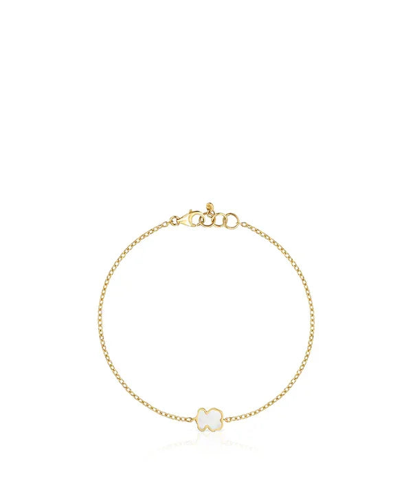 צמיד זהב עדין עם תליון פרח לבן מבית CHOZEN, תכשיטי יוקרה אלפא