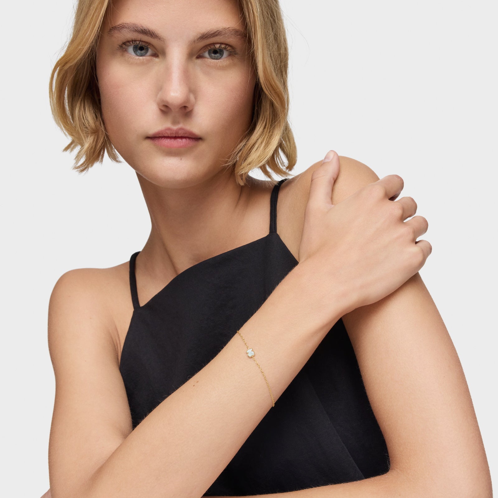 טואוס צמיד חוליות XXS מזהב 14 קראט בשילוב אם הפנינה