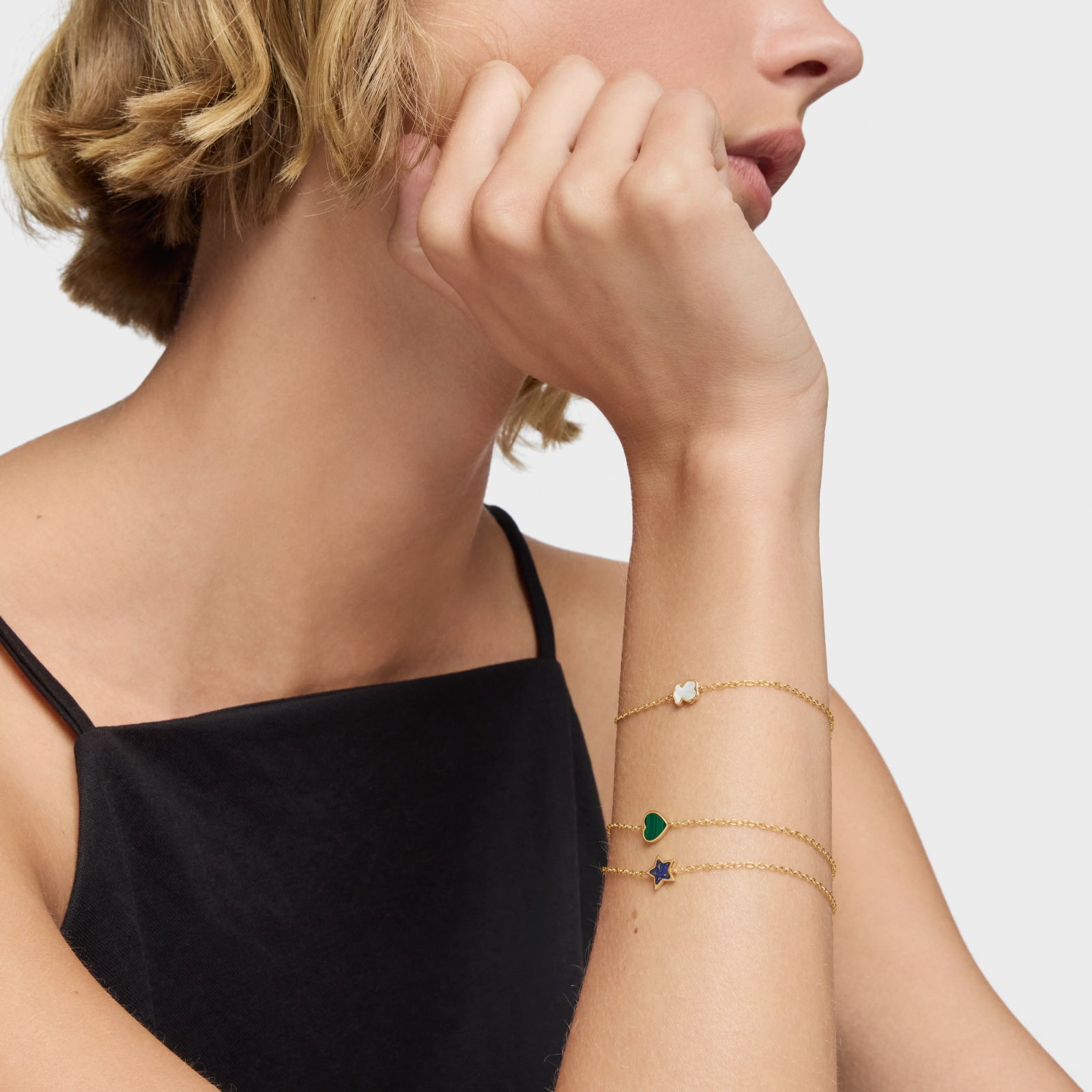 טואוס צמיד חוליות XXS מזהב 14 קראט בשילוב אם הפנינה