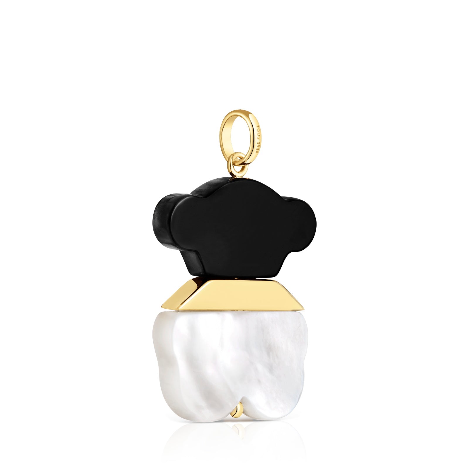 טואוס תליון דובי בשילוב פנינה ואבן חן Sweet Dolls מכסף ועליו זהב 18 קראט