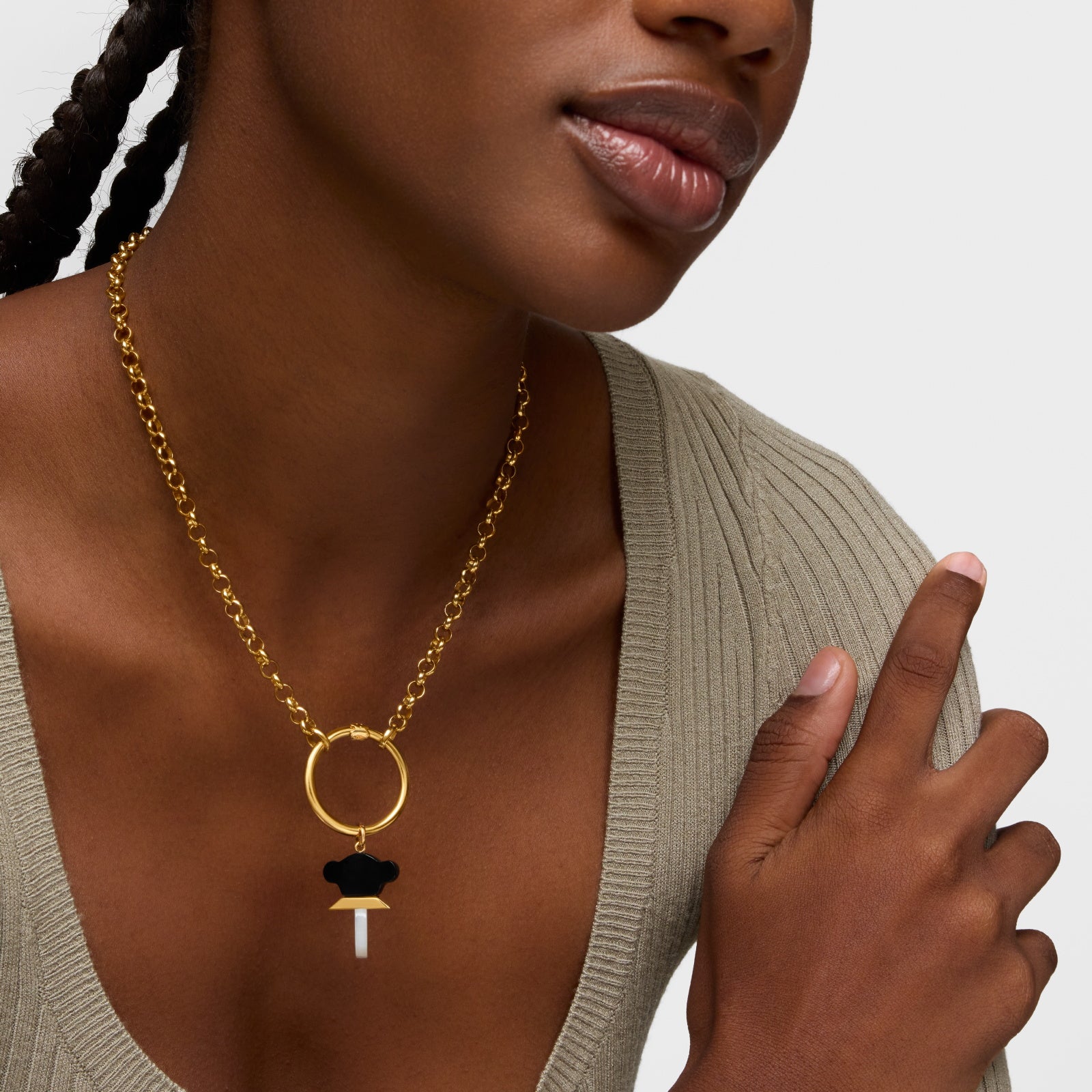 טואוס תליון דובי בשילוב פנינה ואבן חן Sweet Dolls מכסף ועליו זהב 18 קראט