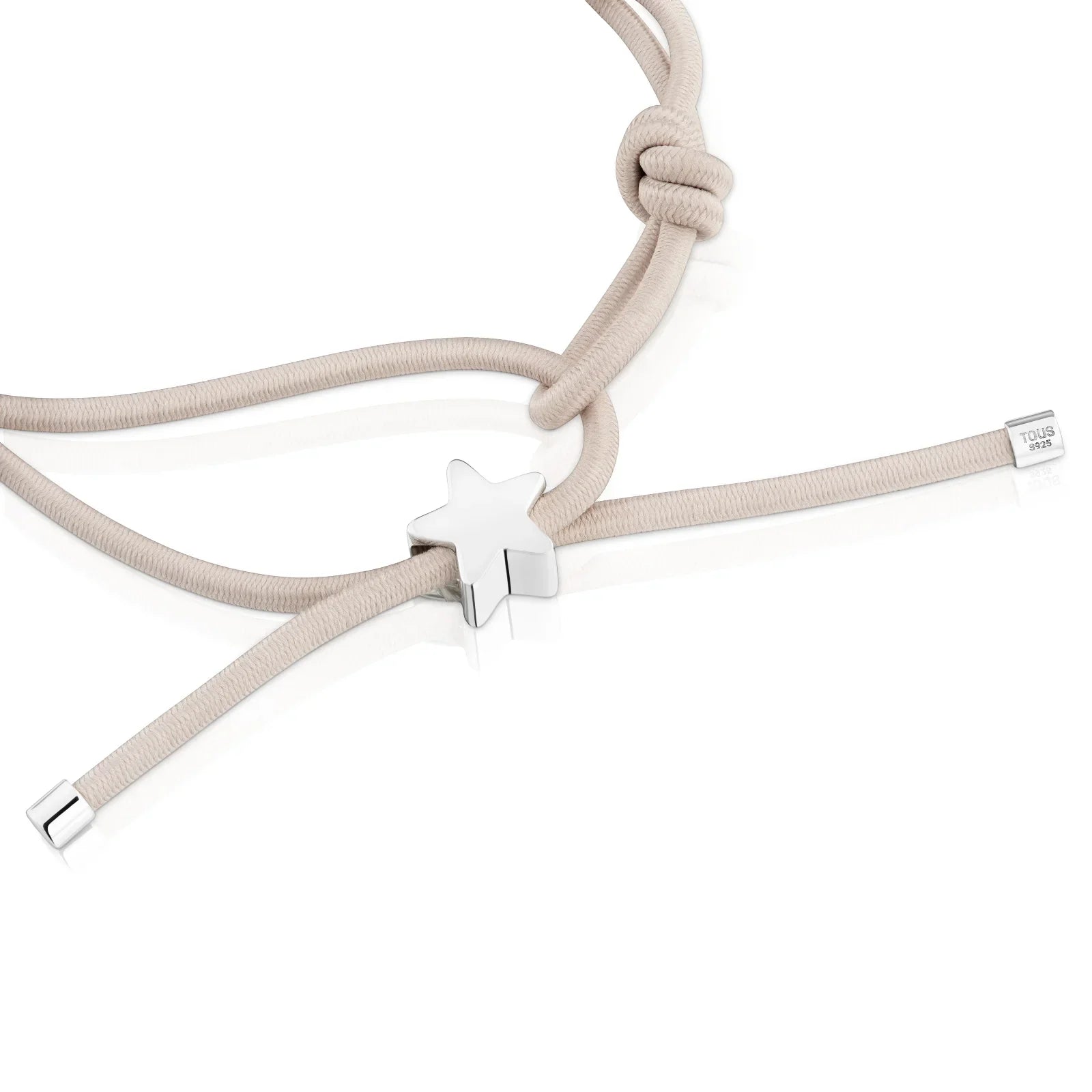 צמיד חבל בצבע בז' עם תליון כוכב כסף של TOUS, עיצוב יוקרתי מחנות CHOZEN