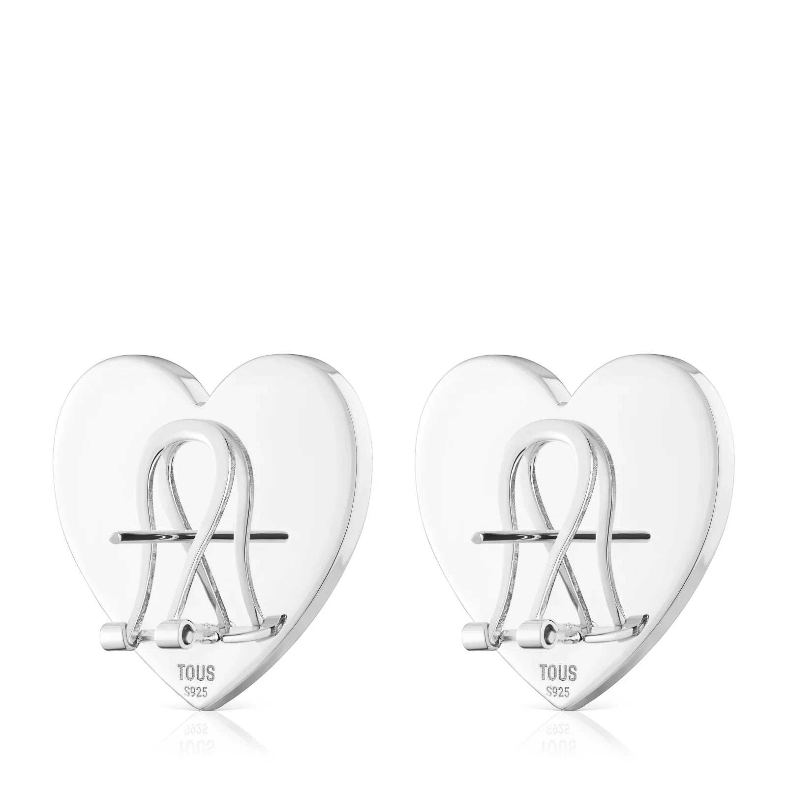 עגילי כסף בצורת לב של TOUS, עיצוב אלגנטי ומודרני, בחנות CHOZEN מותגים מובילים