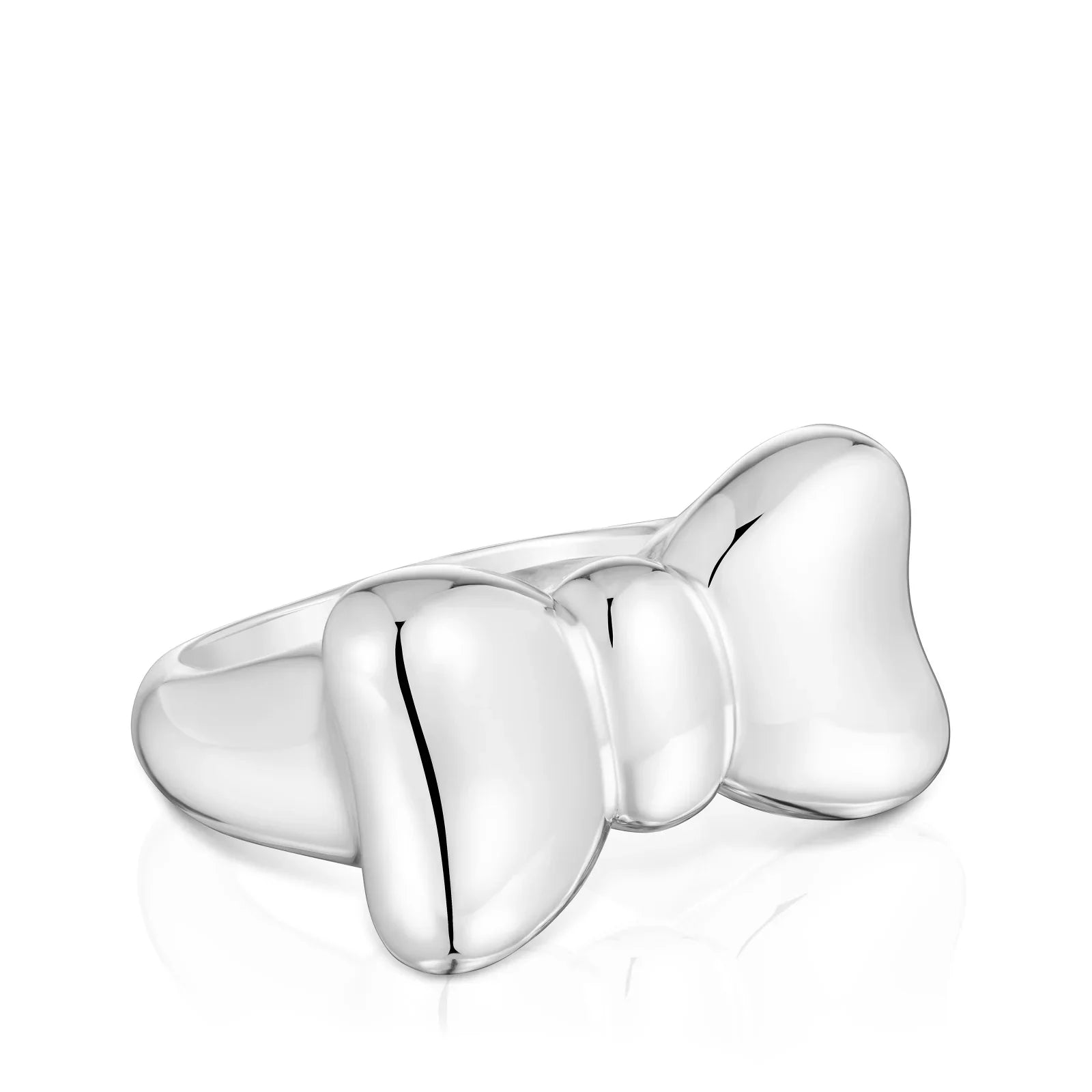 טבעת כסף בעיצוב פפיון מבריק, תכשיטי אופנה של CHOZEN