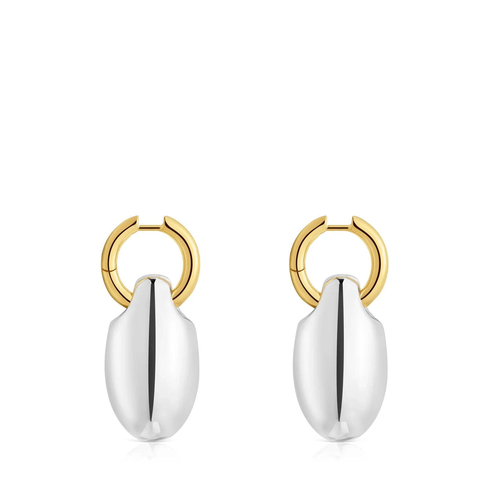 עגילי חישוק כסף וזהב בעיצוב מודרני, תכשיטים יוקרתיים מבית CHOZEN