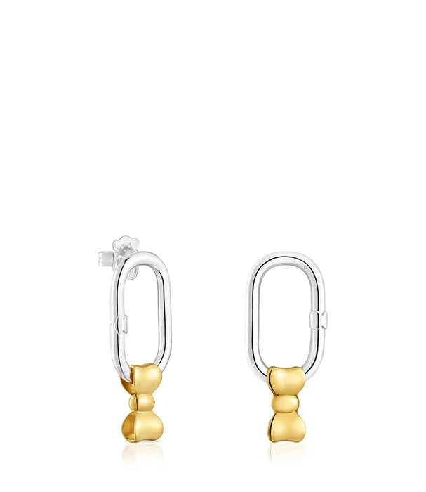 עגילי חישוק כסף וזהב יוקרתיים מבית CHOZEN, עיצוב מודרני, קבוצת אלפא