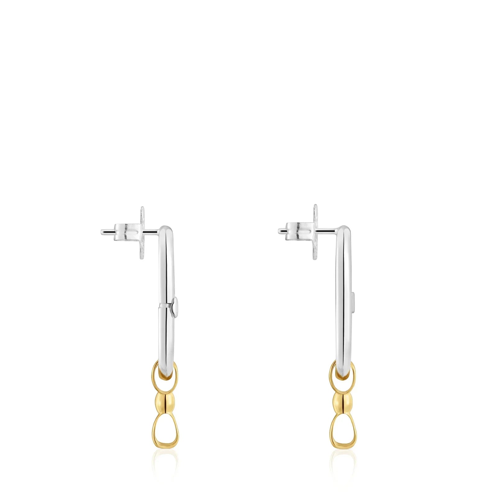 עגילי כסף עם תליון זהב מבית CHOZEN, תכשיט אופנתי קלאסי בעיצוב יוקרתי