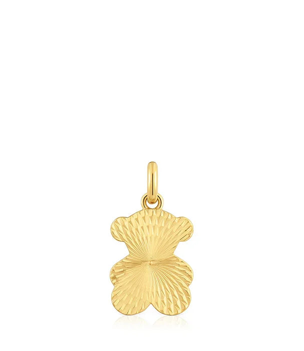 תליון דוב זהב מעוצב עם טקסטורה ייחודית, תכשיט אופנתי מבית CHOZEN