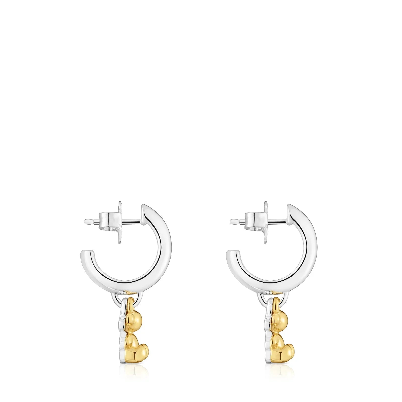 עגילי חישוק כסף עם תליון דמות מיקי מאוס זהוב, תכשיטי CHOZEN מותגים מובילים