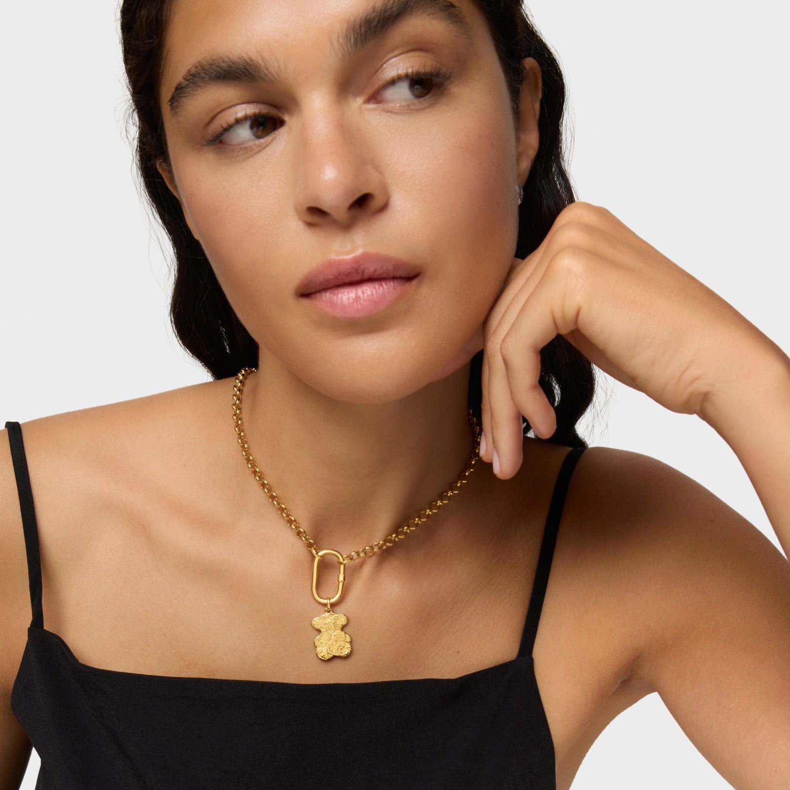 טואוס תליון במוטיב דובי בטקסטורה Sweet Dolls מכסף ועליו זהב 18 קראט