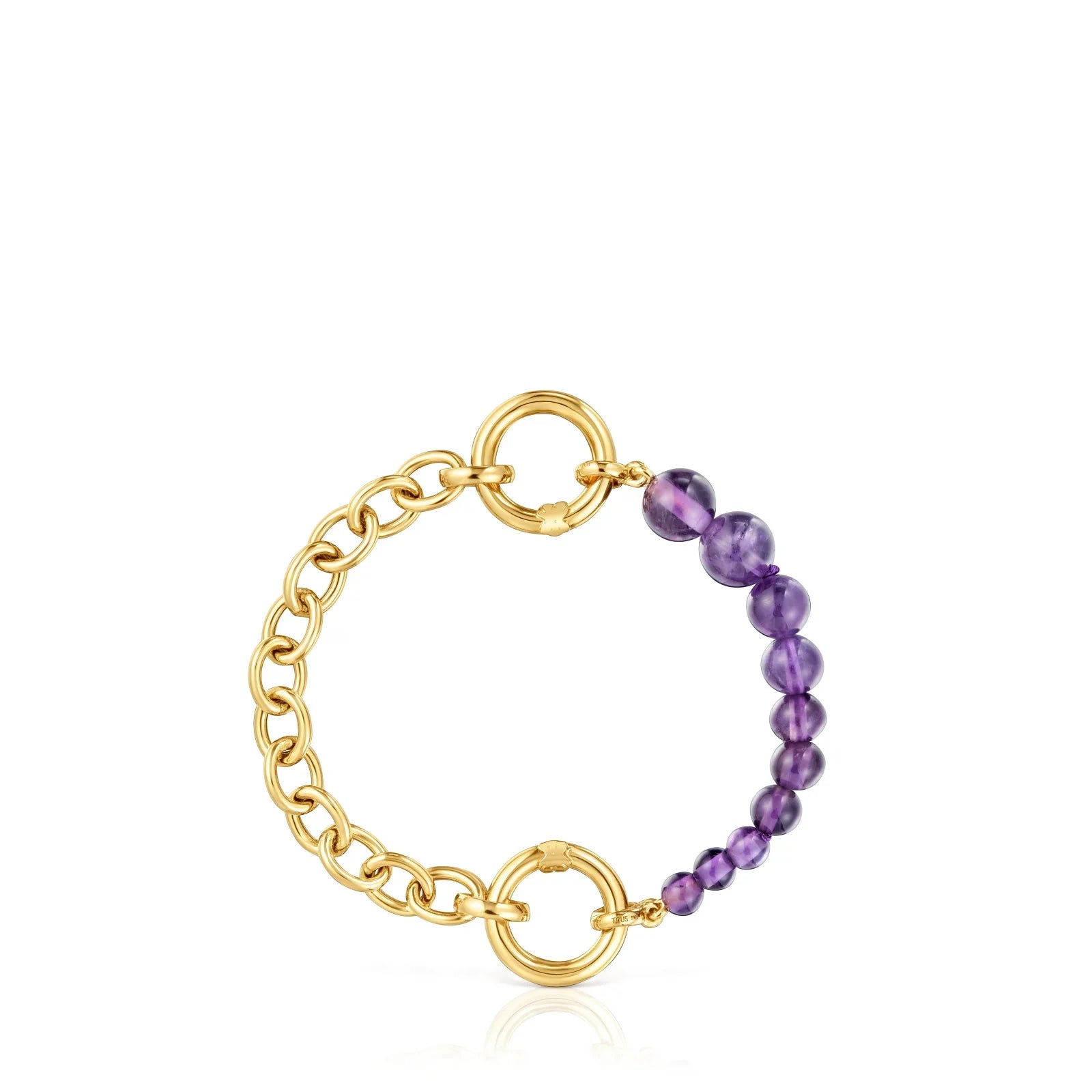 צמיד זהב עם חרוזי אמטיסט סגולים מבית CHOZEN, תכשיטי אופנה יוקרתיים