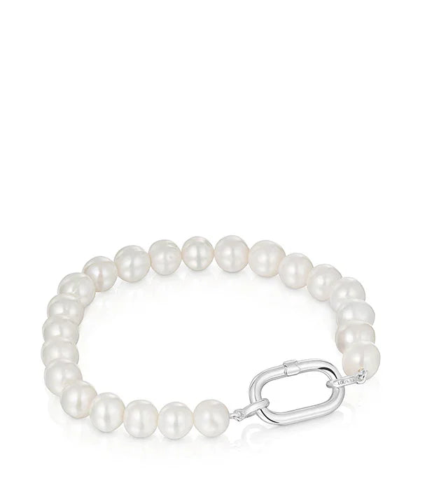 צמיד פנינים קלאסי עם סוגר מתכת מכסף, מוצר יוקרה מבית CHOZEN לקבוצת אלפא