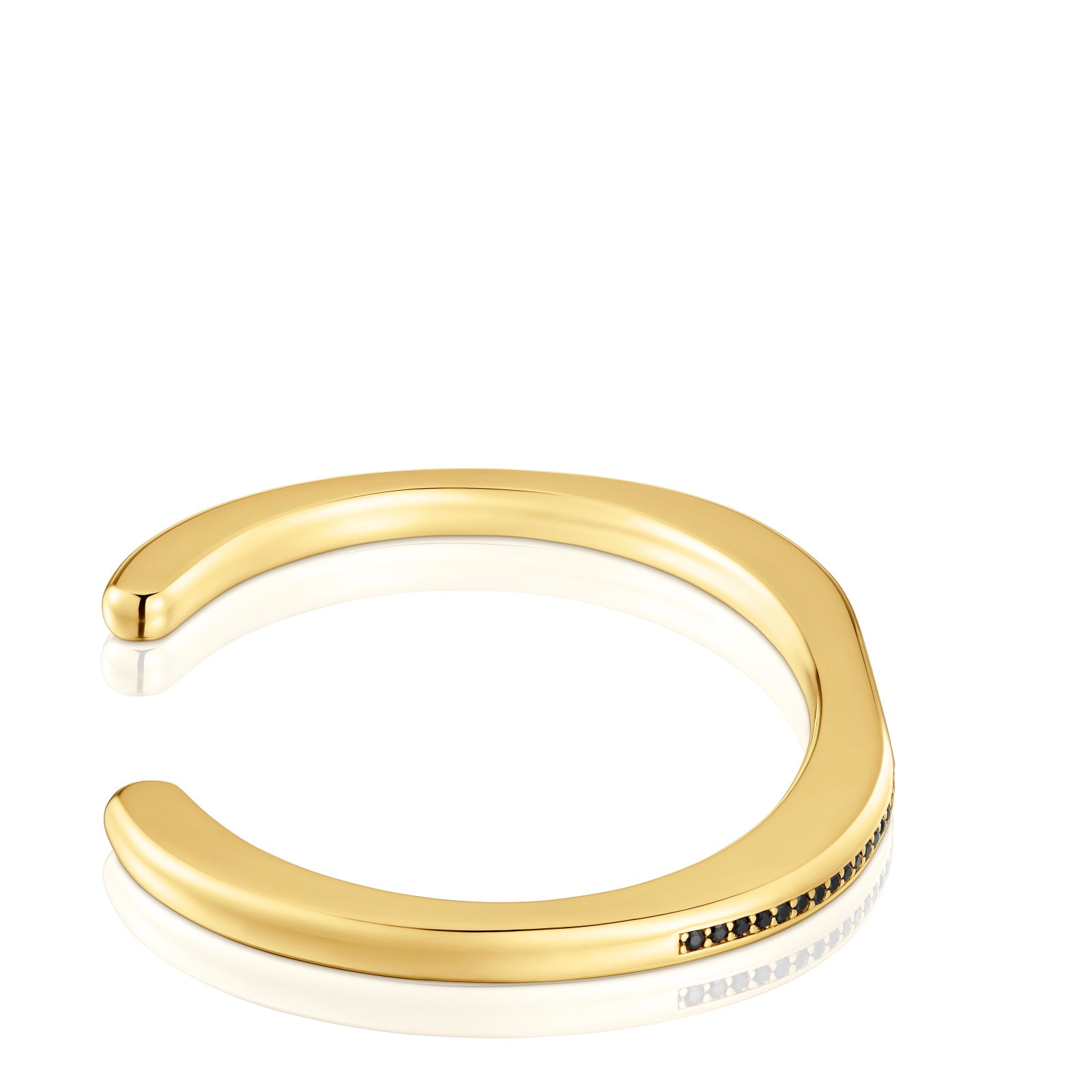 טואוס צמיד בנגל בשיבוץ אבני חן Line מכסף ועליו זהב 18 קראט