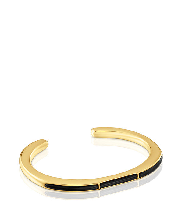 טואוס צמיד בנגל בשיבוץ אבני חן Line מכסף ועליו זהב 18 קראט