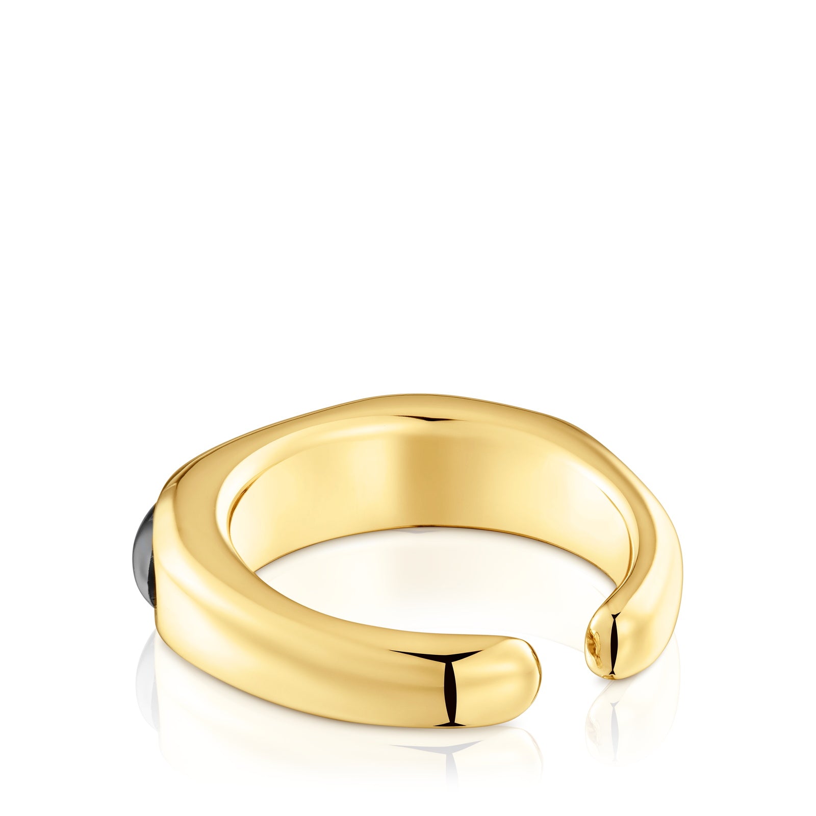 טואוס טבעת בשיבוץ אבני חן Line מכסף ועליו זהב 18 קראט