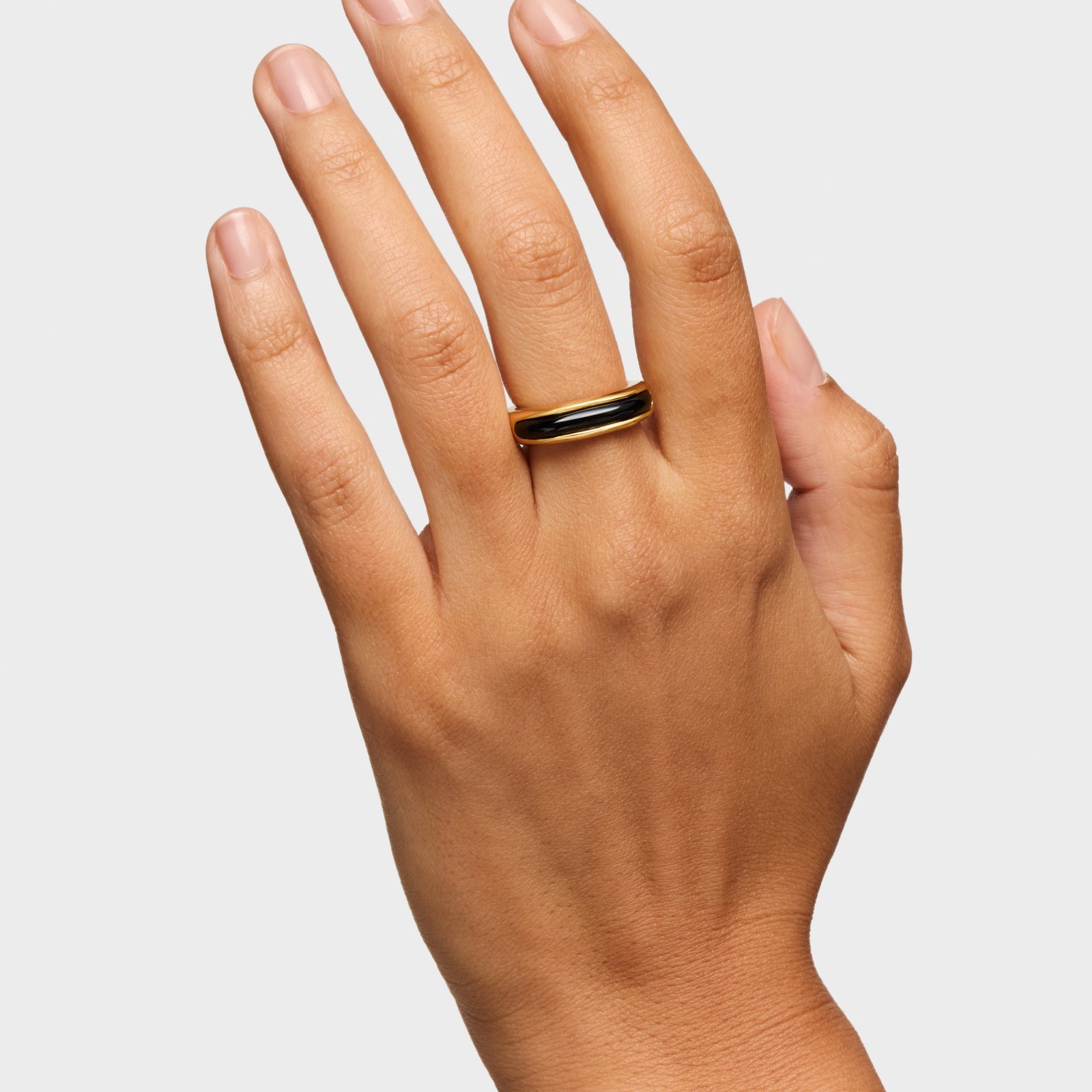 טואוס טבעת בשיבוץ אבני חן Line מכסף ועליו זהב 18 קראט