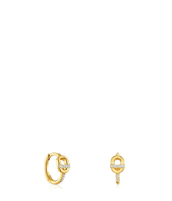 טואוס עגילי חישוק בשיבוץ יהלומים MANIFESTO מזהב