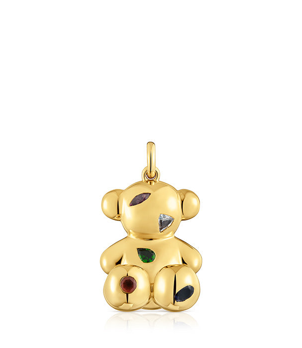 טואוס תליון דובי בשיבוץ אני חן Bold Bear כסף ועליו זהב 18 קראט