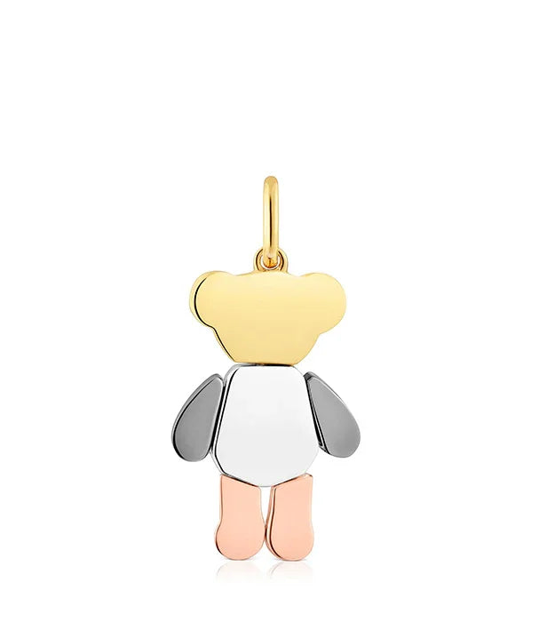 תליון דובי משולב זהב, כסף ורוז גולד מעוצב, תכשיטי איכות CHOZEN