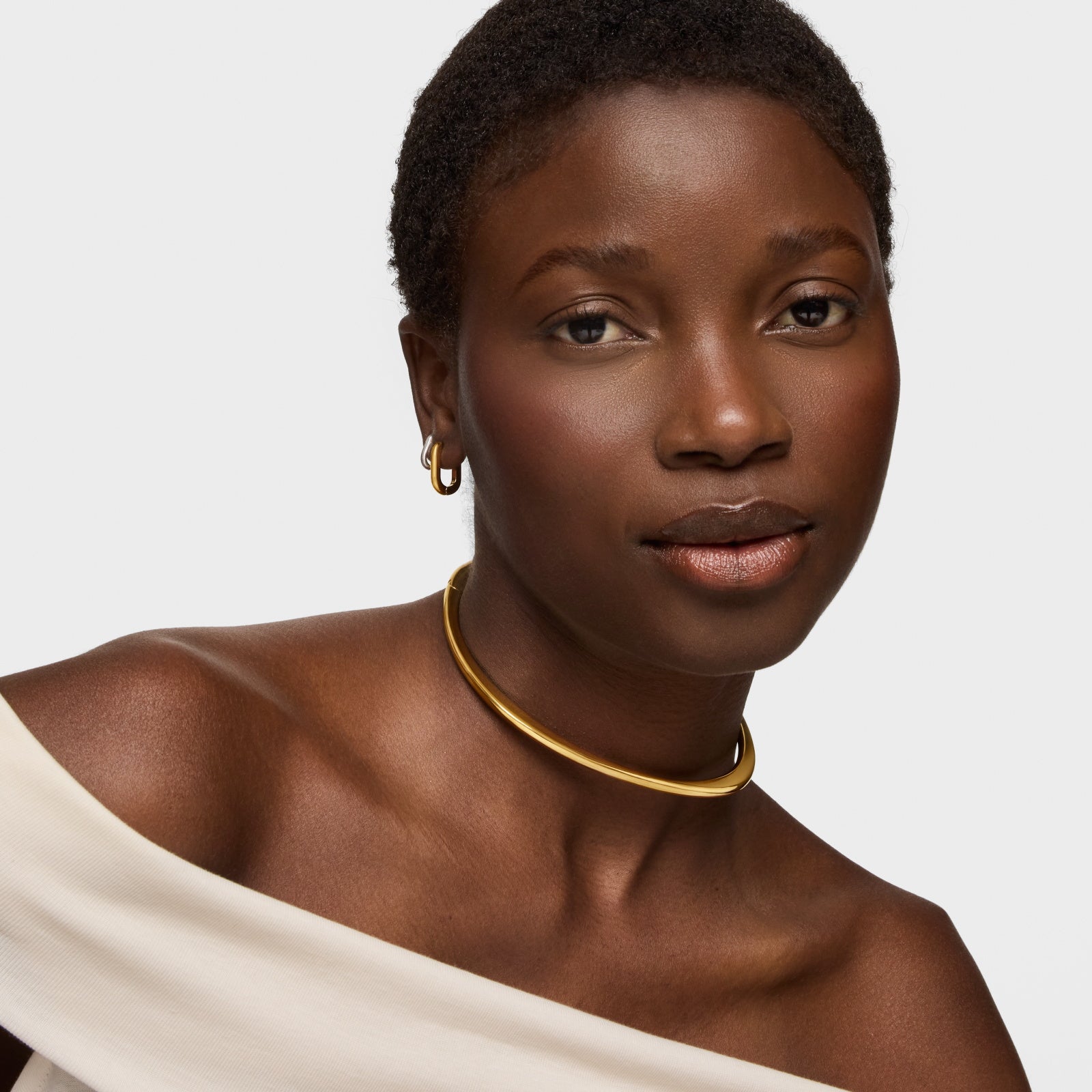 טואוס שרשרת פתוחה Line מכסף ועליו זהב 18 קראט