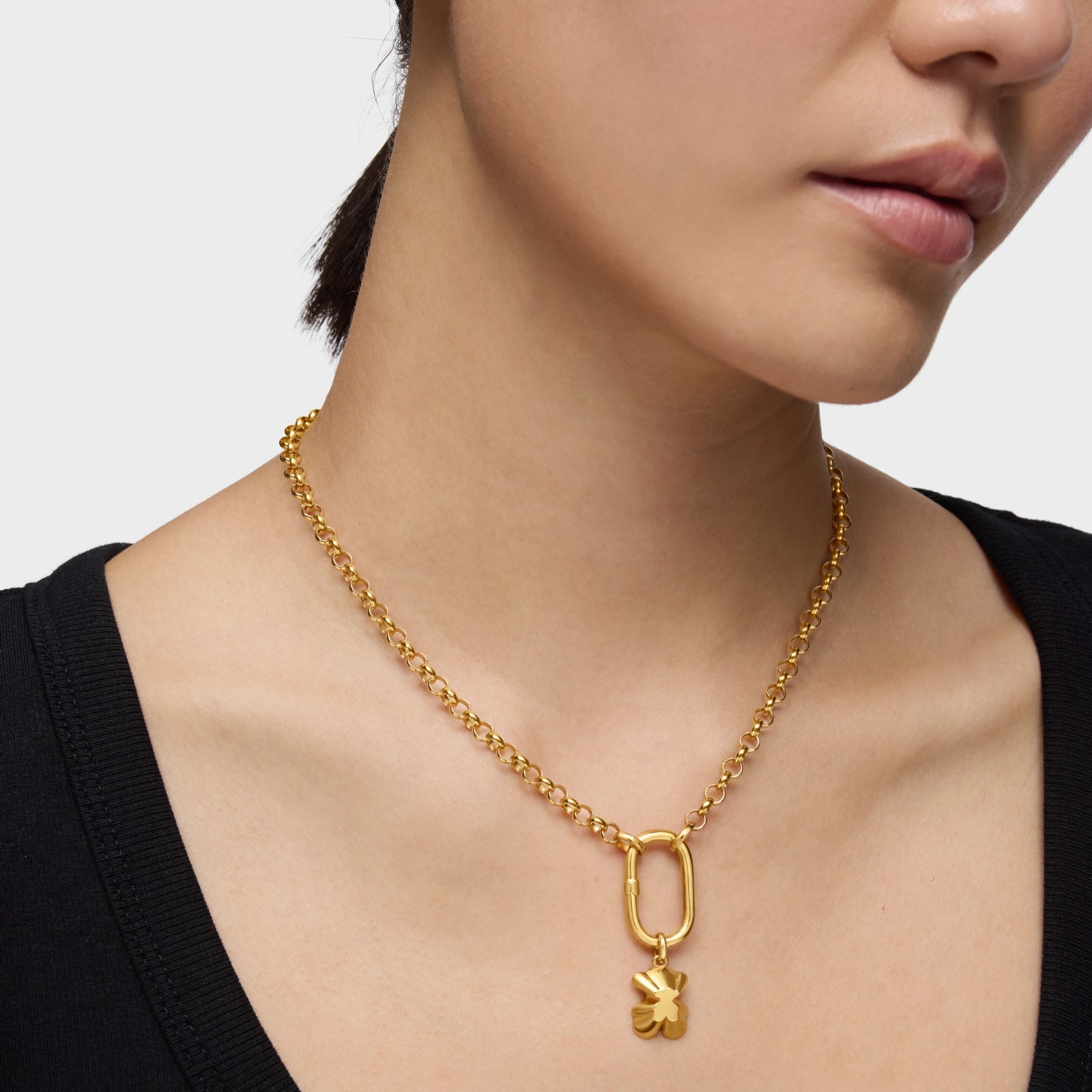 טואוס תליון במוטיב דובי בטקסטורה Sweet 40s מכסף ועליו זהב 18 קראט