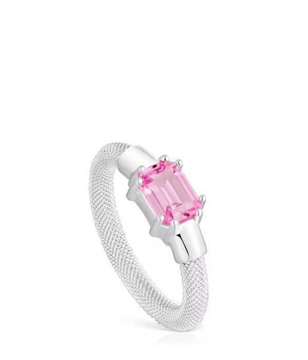 טואוס טבעת בשילוב אבן חן MESH מכסף