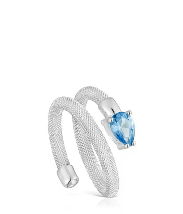 טבעת כסף CHOZEN עם אבן כחולה בצורה טיפה, עיצוב יוקרתי ועדכני מבית קבוצת אלפא