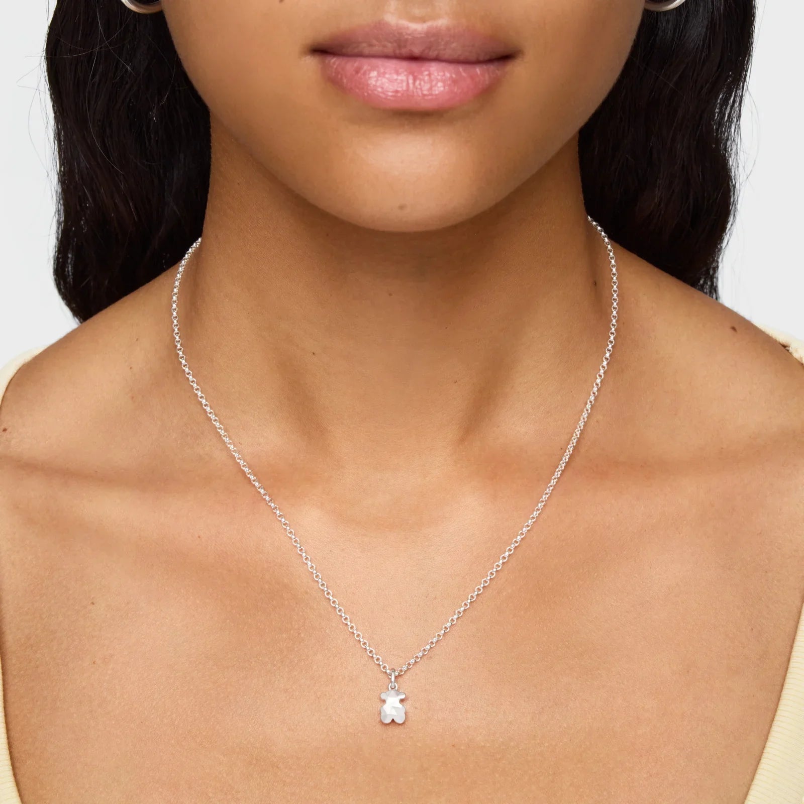 שרשרת כסף עדינה עם תליון דובי, תכשיט אופנה CHOZEN לנשים מבית קבוצת אלפא