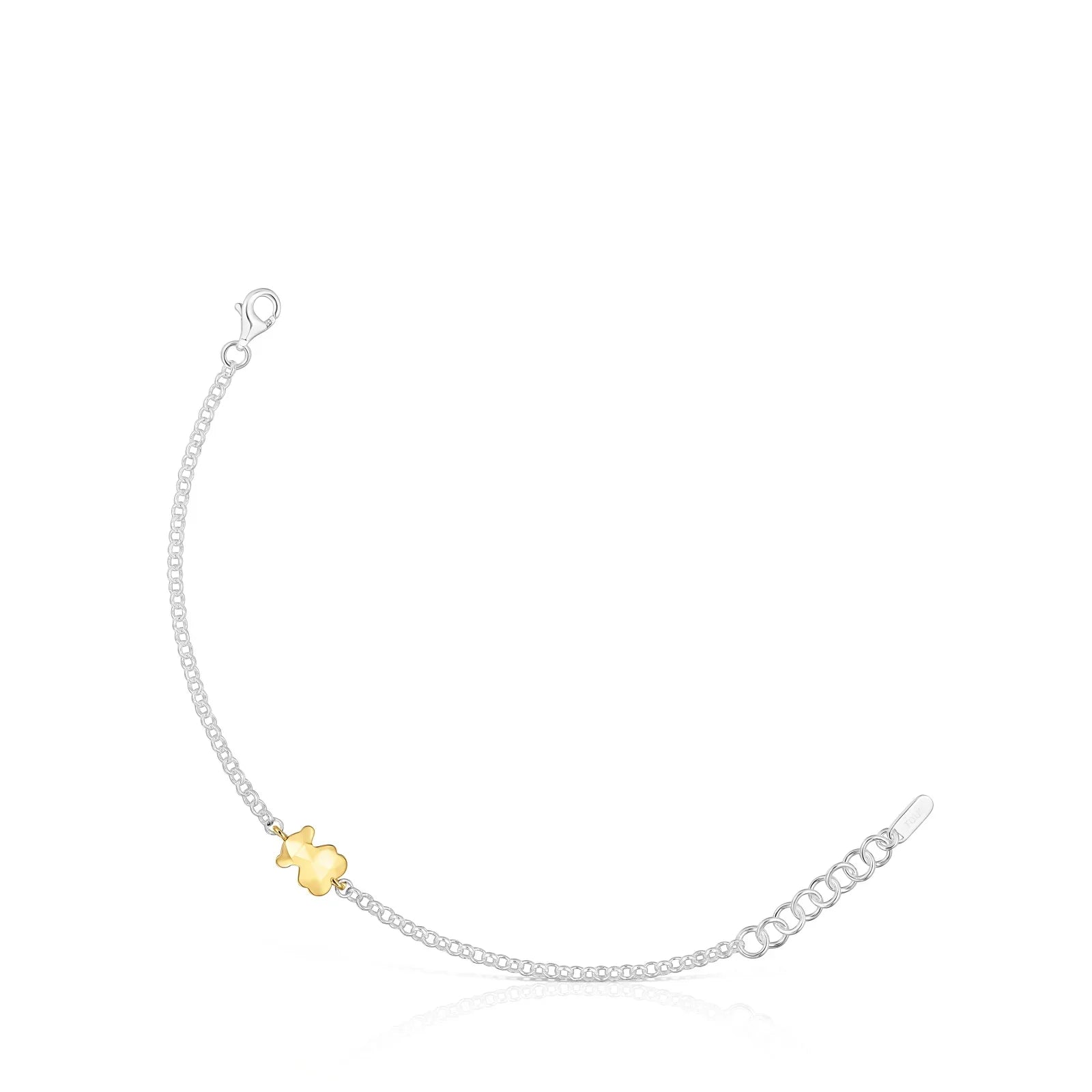 צמיד כסף עדין עם תליון פרח זהב, תכשיט מעוצב CHOZEN מקבוצת אלפא