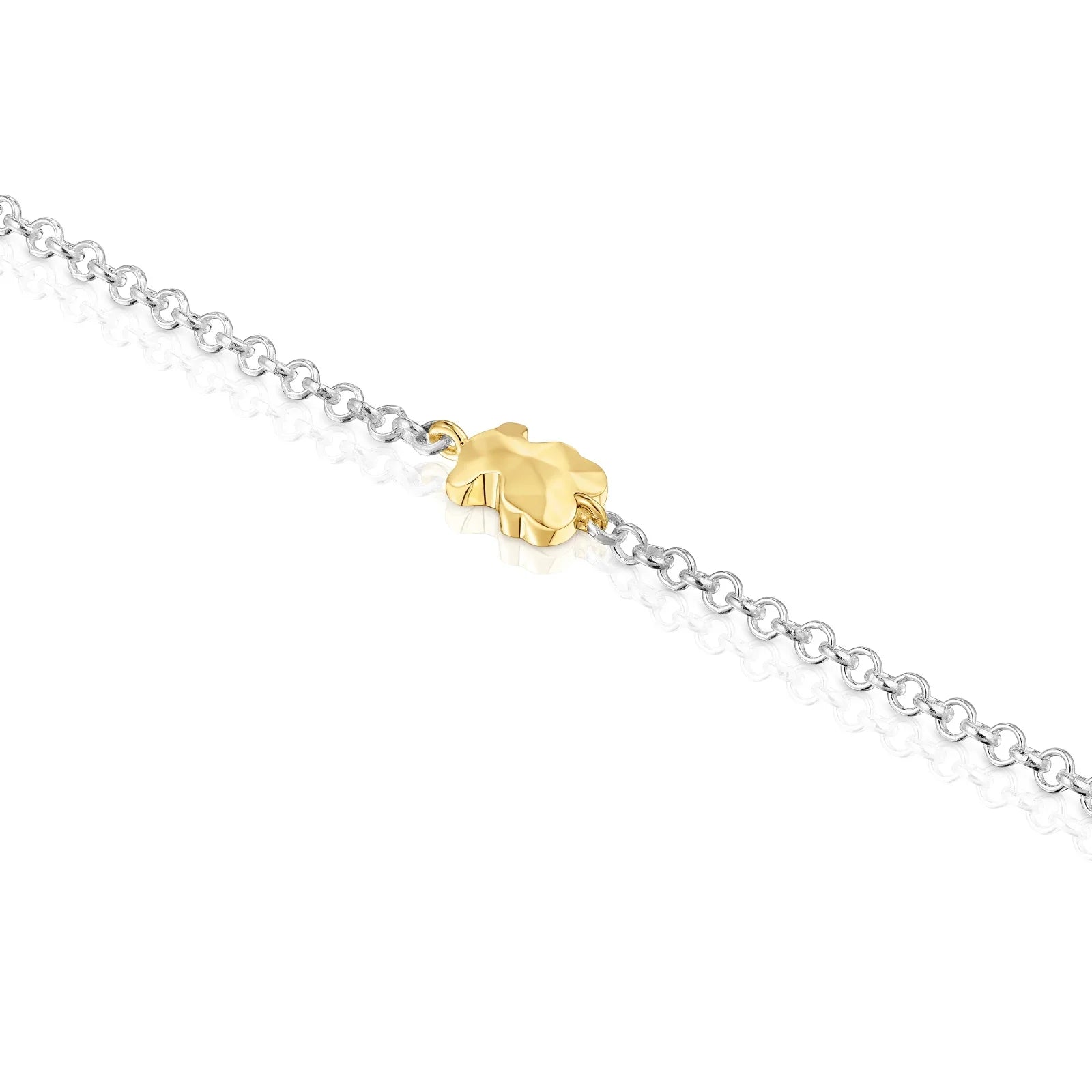 צמיד כסף עם תליון עלה זהב, תכשיט אלגנטי מבית CHOZEN בייבוא קבוצת אלפא