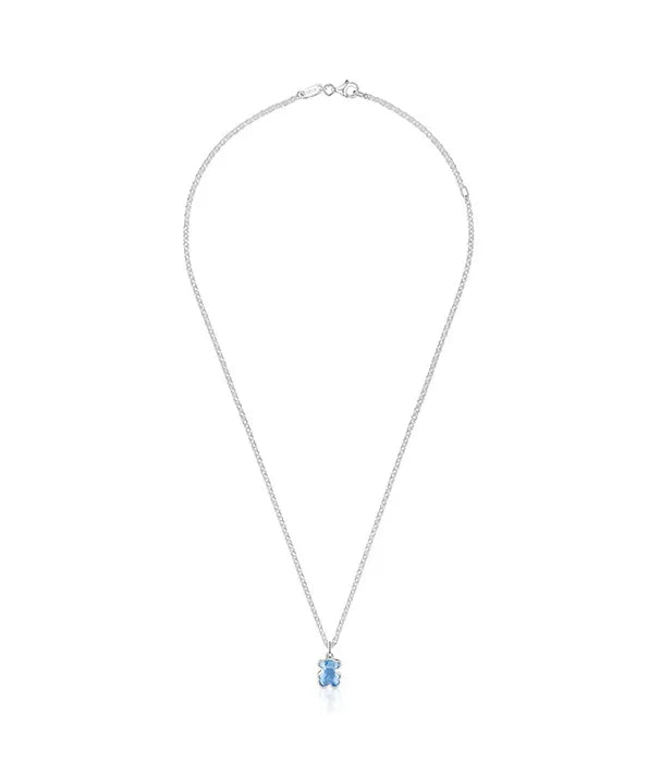 שרשרת כסף עם תליון דובי כחול, עיצוב עדין ומודרני, תכשיטים מ-CHOZEN