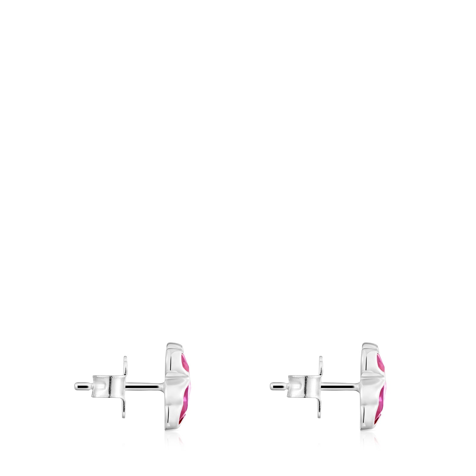 טואוס עגילי דובי בשיבוץ אבן חן אודם Icon Color מכסף