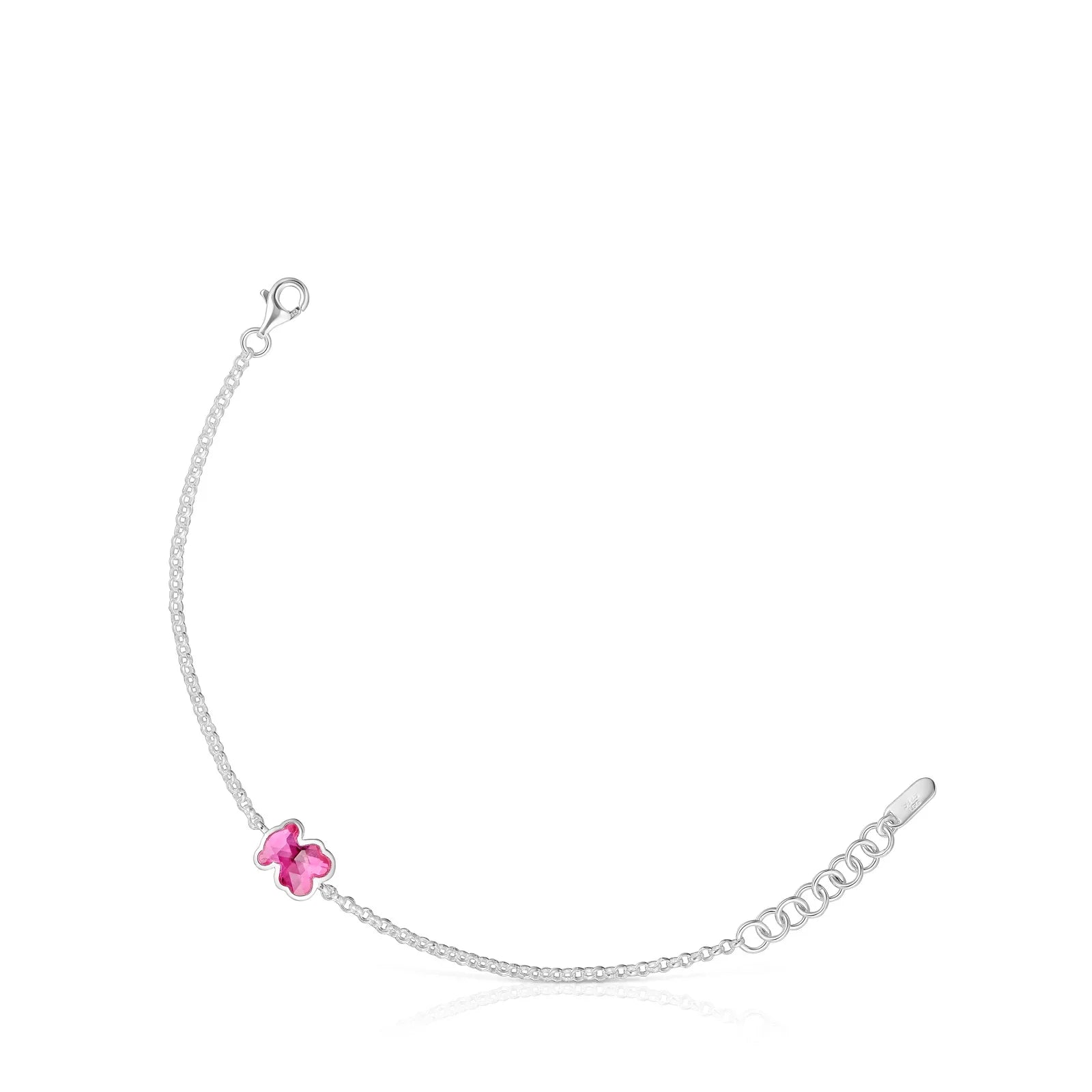 צמיד כסף עדין עם תליון פרח ורוד, תכשיט אופנתי מבית CHOZEN