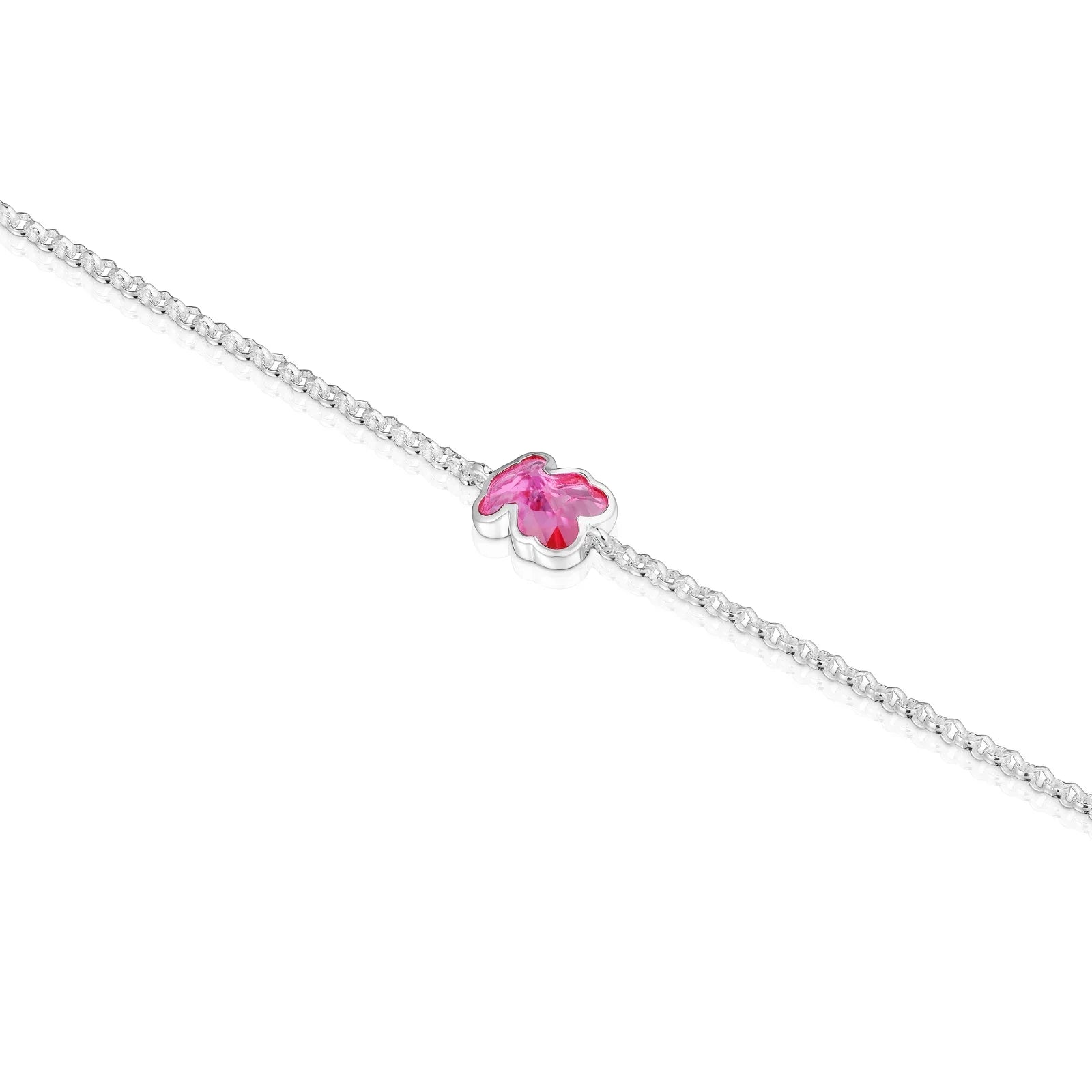 צמיד כסף עדין עם תליון פרח ורוד, מבית CHOZEN, תכשיטים יוקרתיים