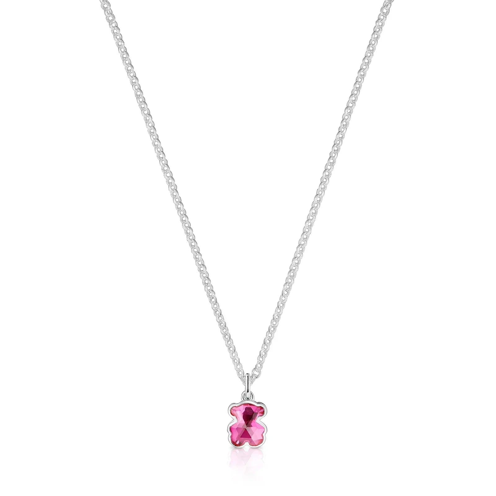 שרשרת כסף עם תליון דב ורוד מבית CHOZEN, עיצוב עדין ואופנתי