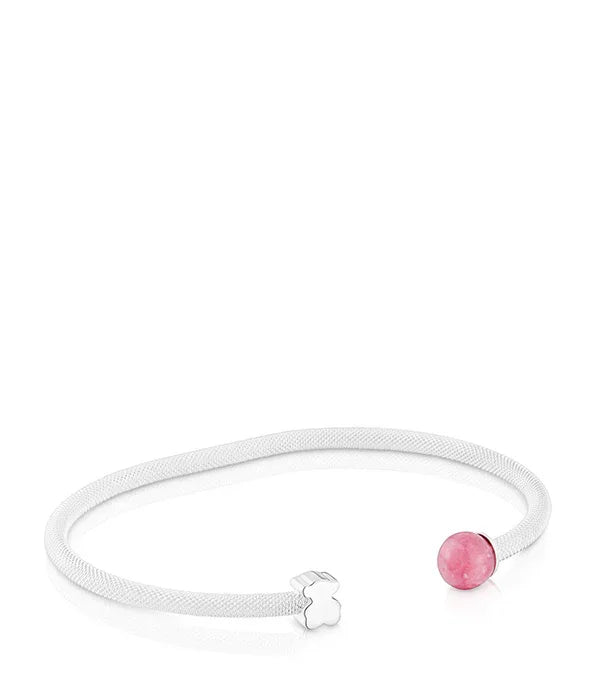 צמיד כסף בעיצוב מודרני עם חרוז ורוד, תכשיט אופנתי, CHOZEN מותגים מובילים